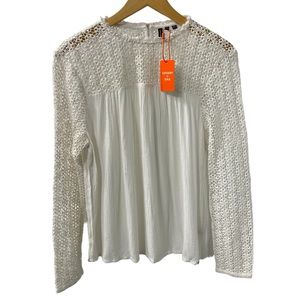 NWT SuperDry Ellie Crochet Blouse Size 8